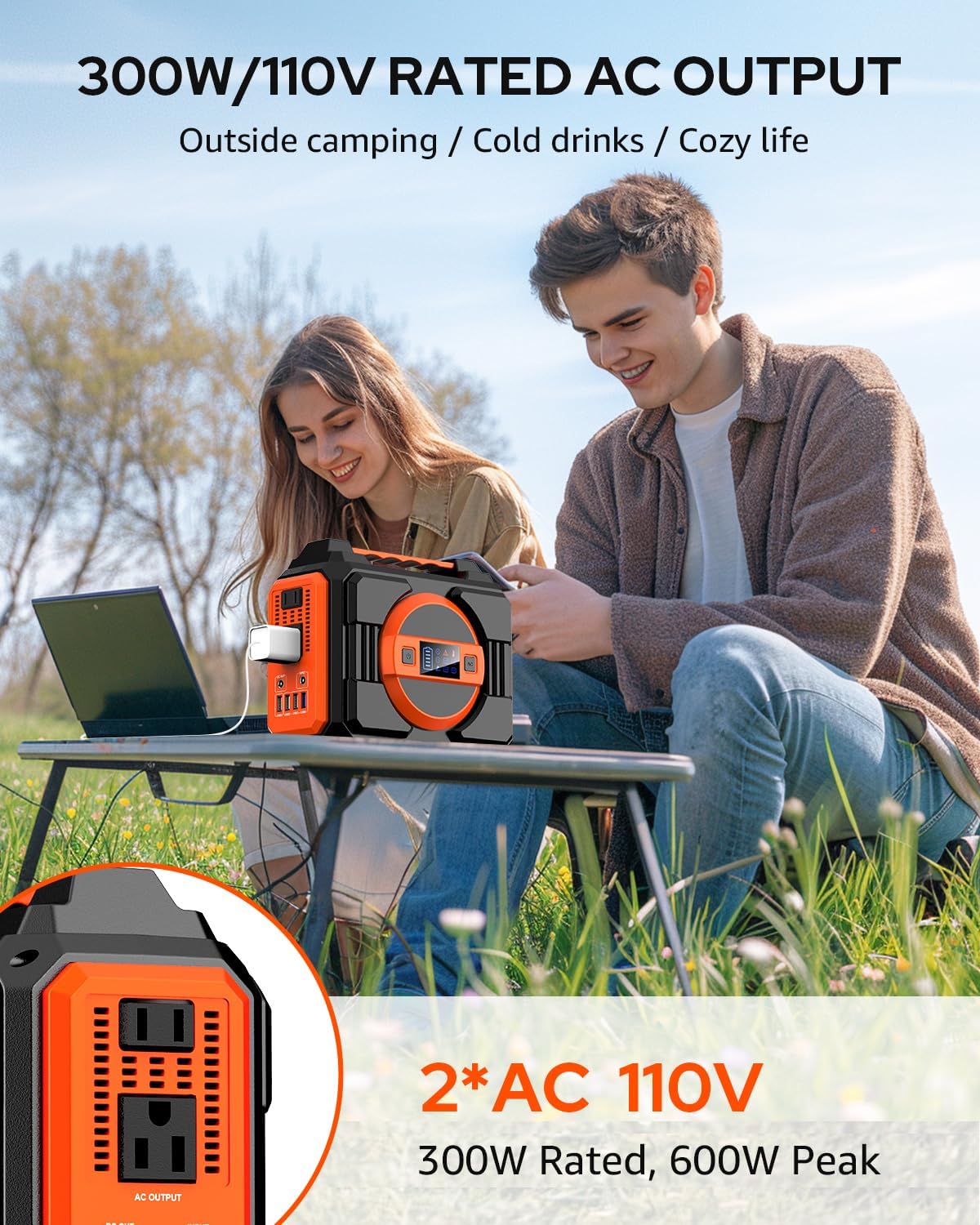 EcoPower™ Bærbar strømforsyning med innebygd solpanel